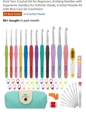 Colorful Ergonomic Crochet Hook Set - Bright Multi